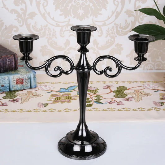 Silver Gold Black Bronze Metal Candlestick Holder