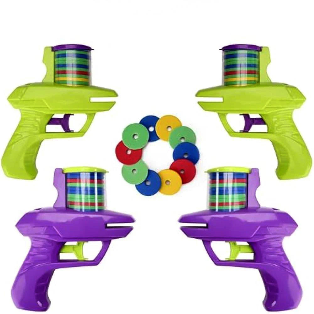 Kids Outdoor Game Foam Disc Gun Toy Flying