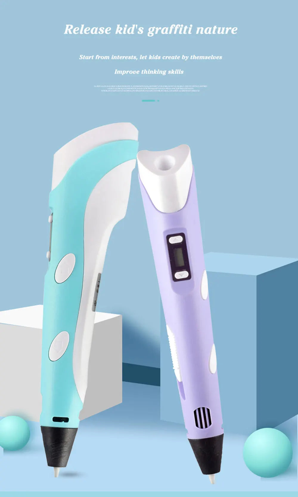 3D Pen Drawing Printing Pen With LCD Screen