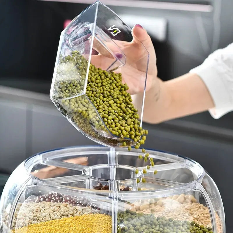 360° Rotating Grain Dispenser Grain Storage Box