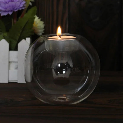 Elegant Round Glass Candle Holders
