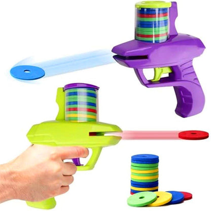 Kids Outdoor Game Foam Disc Gun Toy Flying