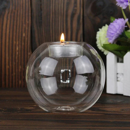 Elegant Round Glass Candle Holders