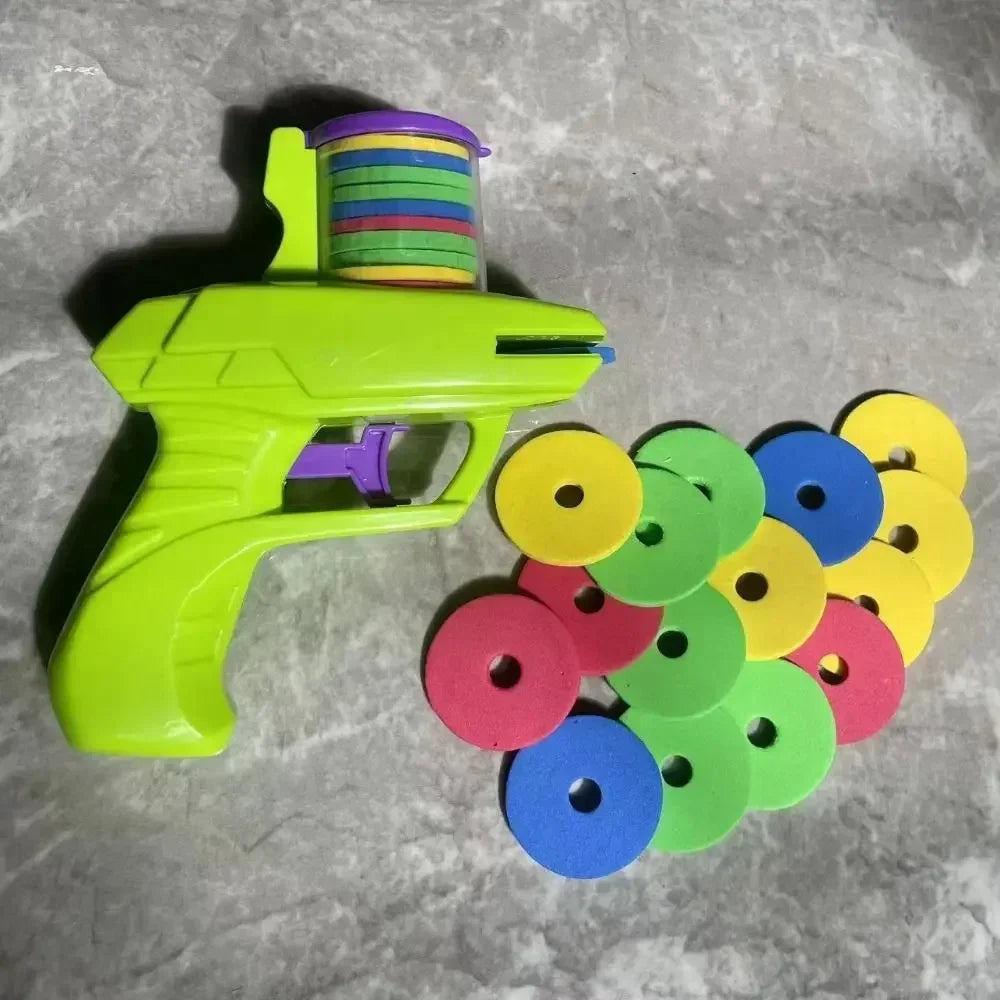 Kids Outdoor Game Foam Disc Gun Toy Flying
