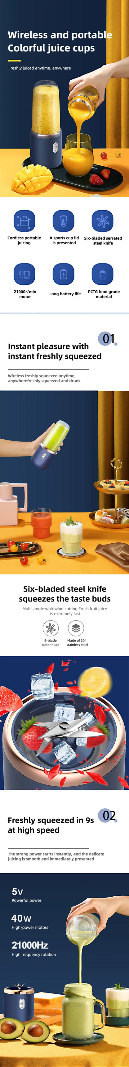 Electric Portable Juicer Blender 400m