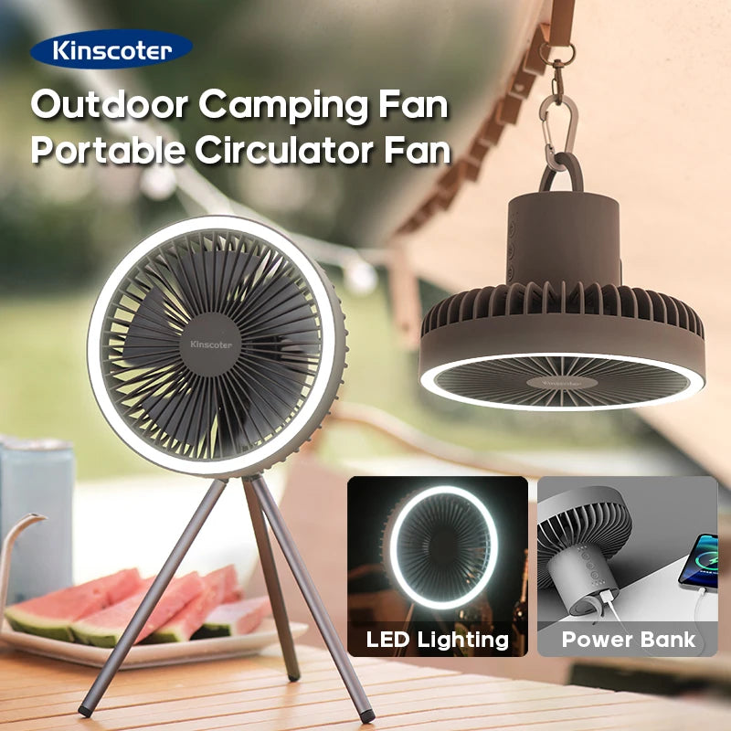 10000mAh 4000mAh Camping Fan Rechargeable Desktop Portable Circulator