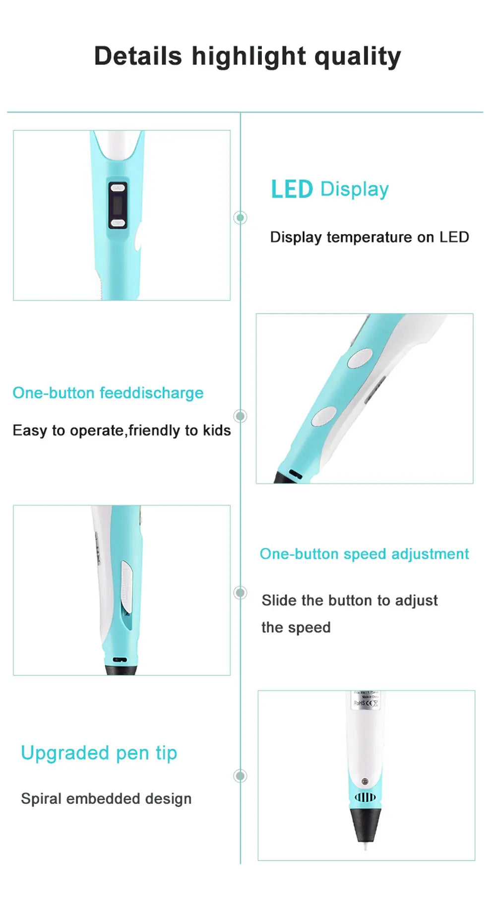 3D Pen Drawing Printing Pen With LCD Screen