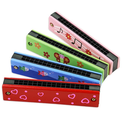 Children Wooden Harmonica Musical Instrument Toys