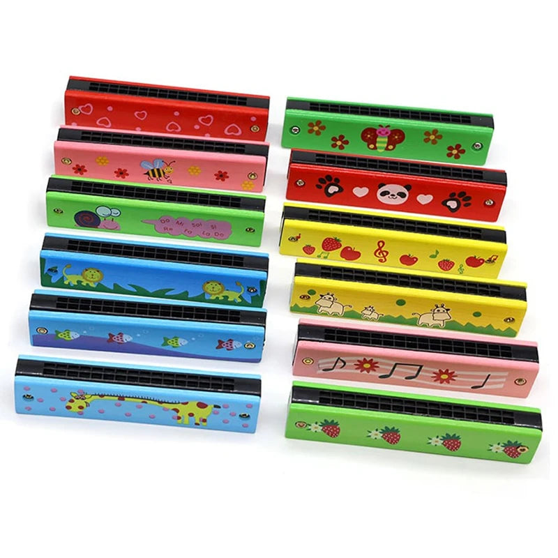 Children Wooden Harmonica Musical Instrument Toys