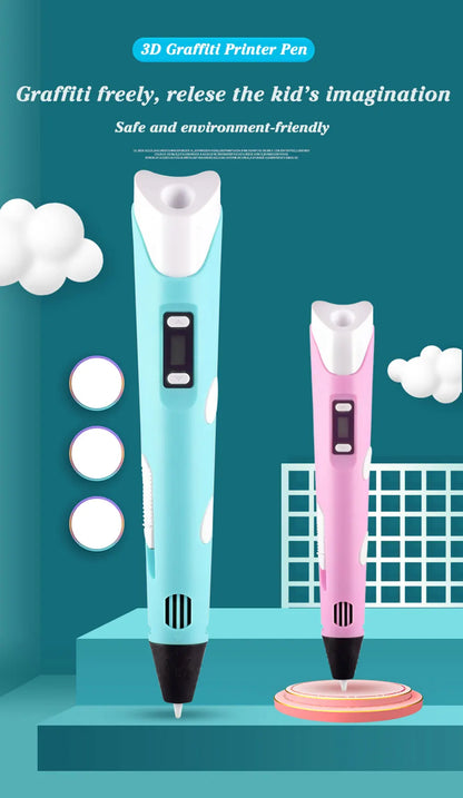 3D Pen Drawing Printing Pen With LCD Screen